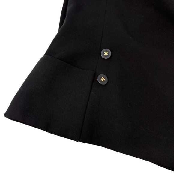 CHANEL Vintage 94P CC Mark Logo Jacket Button Black Gold Long Sleeve [106370] - Picture 7 of 12